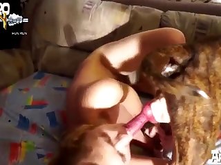 Girl And His Shrinking Penis Slips Wetly From Between